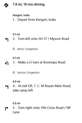 Displaying Route Summery View output
